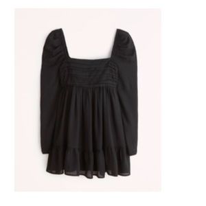 Abercrombie Long-Sleeve Ruched Babydoll Dress